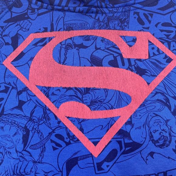 DC Comics Superman Hoodie Sweatshirt Youth S 6/7 READ Colorful Lightweight Layer - Picture 2 of 13
